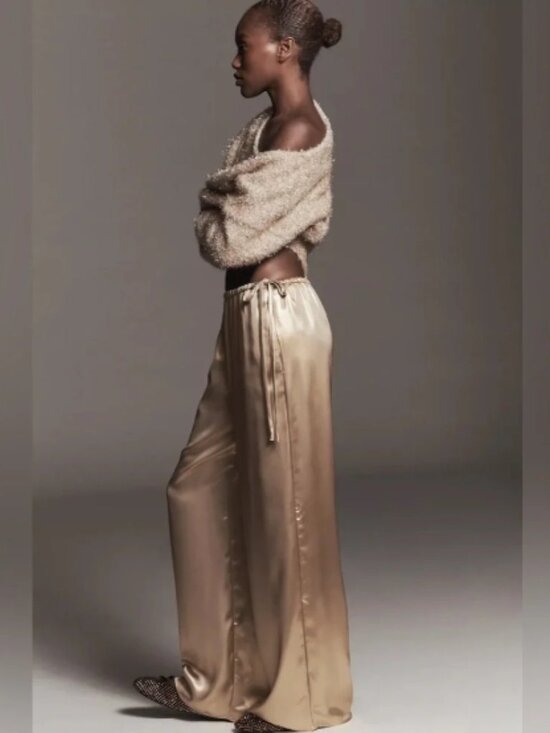 Anthropologie Pants - NWT Anthropologie Maeve Liquid Shine Gold Party Pull-On Pants